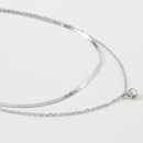 simple diamond double layered alloy necklacepicture16