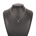 simple diamond double layered alloy necklacepicture18
