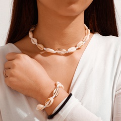 new boho beach woven shell single layer bracelet
