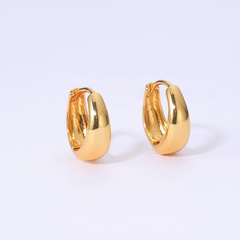 fashion simple stainless steel material electroplating 18K gold round earrings