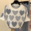 2022 nouveau motif de coeur tricot  manches courtes Tshirt pantalon ensemble deux picespicture9