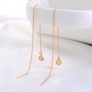 A pair of new hollow cage copper zircon pendant tassel pierced ear line earringspicture11