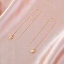 A pair of new hollow cage copper zircon pendant tassel pierced ear line earringspicture14
