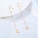 A pair of new hollow cage copper zircon pendant tassel pierced ear line earringspicture15