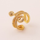 hiphop exaggerated geometric doublelayer snakeshaped copper tail ringpicture7