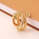 hiphop exaggerated geometric doublelayer snakeshaped copper tail ringpicture8