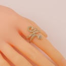 hiphop exaggerated geometric doublelayer snakeshaped copper tail ringpicture9