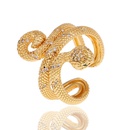 hiphop exaggerated geometric doublelayer snakeshaped copper tail ringpicture10