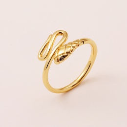 Simple copper plated real gold snakeshaped open fine ring wholesalepicture6
