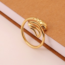 Simple copper plated real gold snakeshaped open fine ring wholesalepicture7