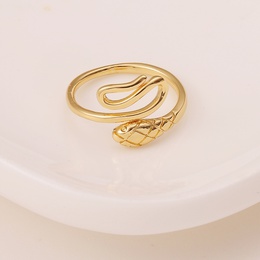 Simple copper plated real gold snakeshaped open fine ring wholesalepicture8