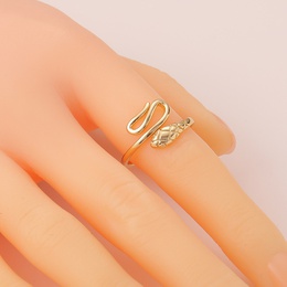 Simple copper plated real gold snakeshaped open fine ring wholesalepicture9