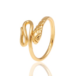 Simple copper plated real gold snakeshaped open fine ring wholesalepicture10