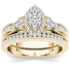 neue geometrische Legierung Diamant vergoldet 18 Karat kreativer Ehering