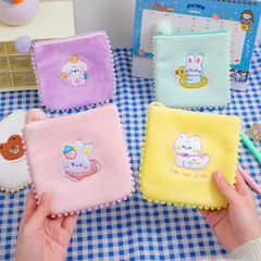 Cartoon cute bear sanitary napkin bag embroidery earphone bag
