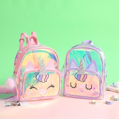 Nouveau sac à dos coloré pour enfants Transparent Unicorn Cartoon 25 * 29.5cm