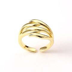New women's fashion copper plated real gold geometric tail ring