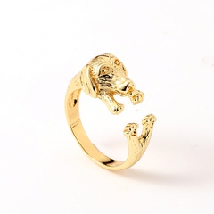 Damenschmuck Kupfer vergoldet kreativen Hundeschwanz Ring Großhandel
