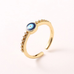 new simple hand jewelry opening adjustable evil eye copper tail ring