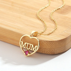 Classic Heart Shape MOM Pendant Copper Necklace Mother's Day Gift