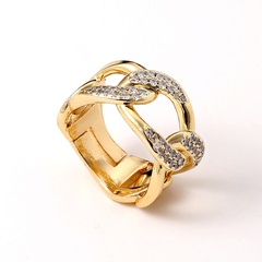 fashion copper hand jewelry wide geometric hollow tail ring female