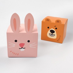 Farbquadrat niedliches Bärenkaninchen, speziell geformte Geschenk-Süßigkeitsschachtel, faltbare Verpackungsbox