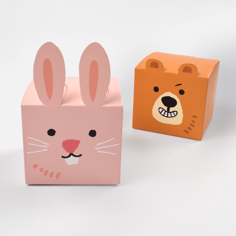 Farbquadrat niedliches Brenkaninchen speziell geformte GeschenkSigkeitsschachtel faltbare Verpackungsbox