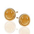 Creative Simple Round Oil Smiley Copper Earrings picture12