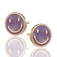 Creative Simple Round Oil Smiley Copper Earrings picture14