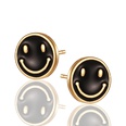 Creative Simple Round Oil Smiley Copper Earrings picture15