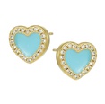 Simple drip oil heartshaped copper goldplated earrings picture12