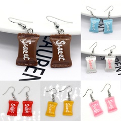 new fashion candy square pendent resin earrings jewelry women