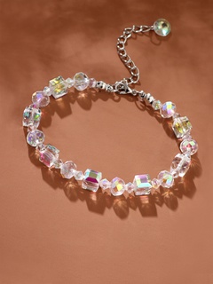 spring and summer geometric box crystal acrylic bracelet