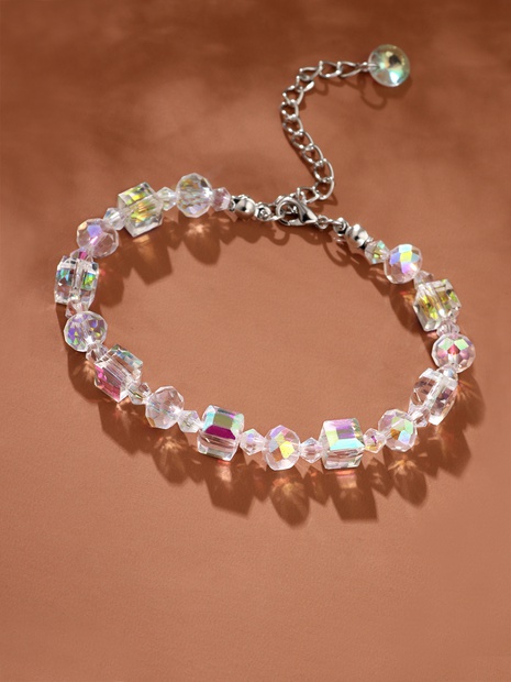 spring and summer geometric box crystal acrylic bracelet's discount tags