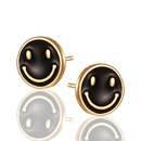 Creative Simple Round Oil Smiley Copper Earrings picture11
