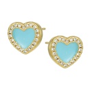 Simple drip oil heartshaped copper goldplated earrings picture11
