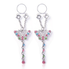 Bijoux piercing corps coréen faux anneau de mamelon pendentif papillon coloré