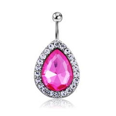 Crystal jewelry stainless steel water drop belly button ring