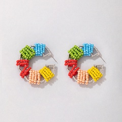 fashion exaggerated beads candy color round earrings