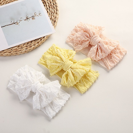 New children's hairband bow elastic baby knotted headband's discount tags