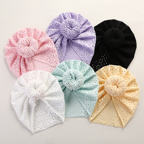 cute lace hole donut baby solid color cap children's headwear's discount tags