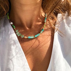 fashion beaded simple semi-precious stones alloy necklace