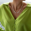 retro metal pearl color crystal clavicle chain necklace femalepicture7