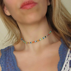 neue Halsband Mode böhmische kurze handperlenbesetzte bunte Perlenkette