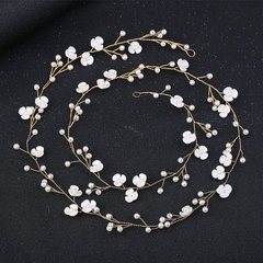 handmade shell pearl flower braided hairband bride wedding headwear