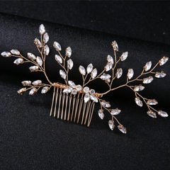 Taladro de garra dorada hecho a mano, inserto para el cabello, peine, accesorios para vestido de novia