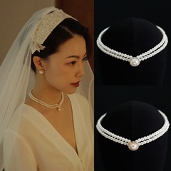 Retro Braut Hochzeit Doppelschicht Perlenkette