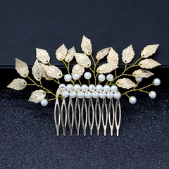 coiffe de mariée de style baroque peigne à cheveux en forme de feuille d'or