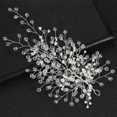 Tocado de novia perla cristal hecho a mano cadena accesorios para el cabello