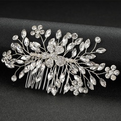 bridal wedding accessories alloy flowers diamonds plum hair comb